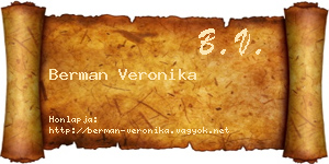 Berman Veronika névjegykártya